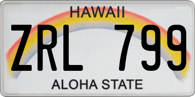 HI license plate ZRL799