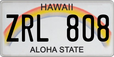 HI license plate ZRL808