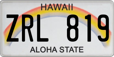 HI license plate ZRL819