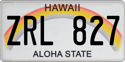 HI license plate ZRL827