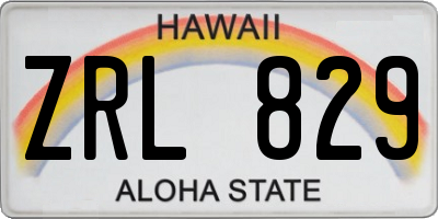 HI license plate ZRL829