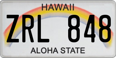 HI license plate ZRL848