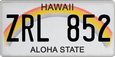 HI license plate ZRL852