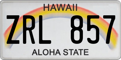 HI license plate ZRL857