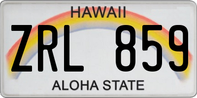 HI license plate ZRL859
