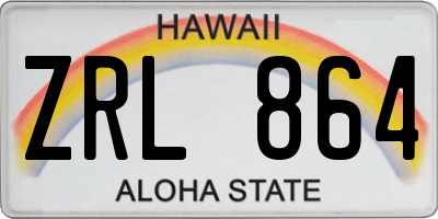 HI license plate ZRL864