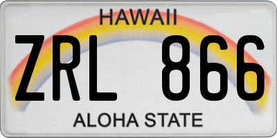 HI license plate ZRL866
