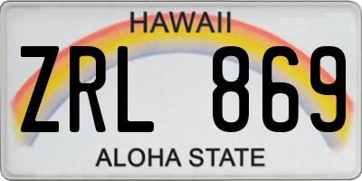 HI license plate ZRL869