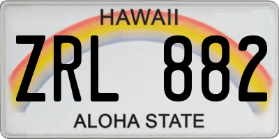 HI license plate ZRL882