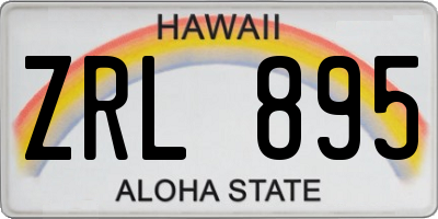 HI license plate ZRL895