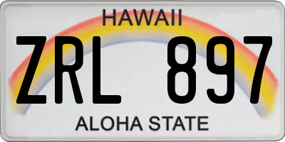 HI license plate ZRL897