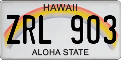 HI license plate ZRL903