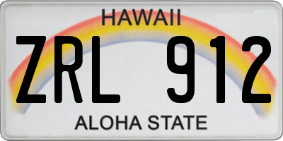 HI license plate ZRL912