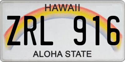 HI license plate ZRL916