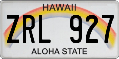 HI license plate ZRL927