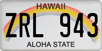 HI license plate ZRL943