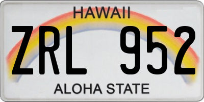 HI license plate ZRL952