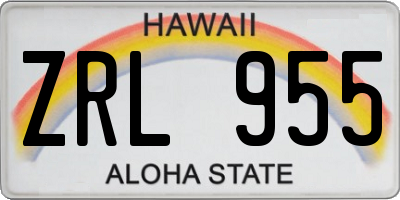 HI license plate ZRL955