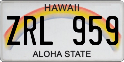 HI license plate ZRL959