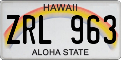 HI license plate ZRL963