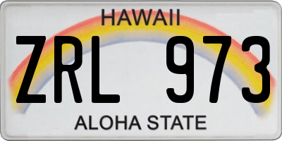 HI license plate ZRL973