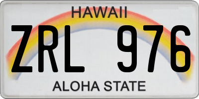 HI license plate ZRL976