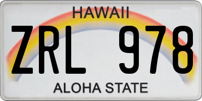 HI license plate ZRL978