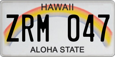 HI license plate ZRM047