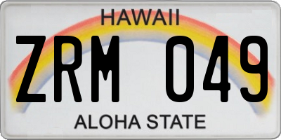 HI license plate ZRM049