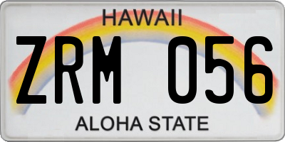 HI license plate ZRM056
