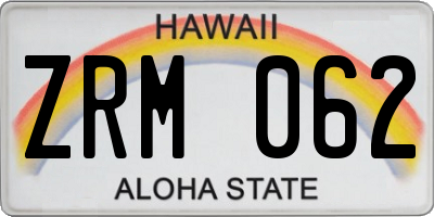 HI license plate ZRM062