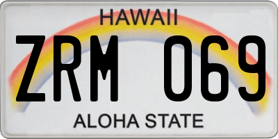 HI license plate ZRM069