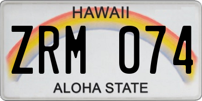 HI license plate ZRM074