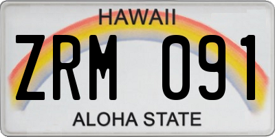 HI license plate ZRM091