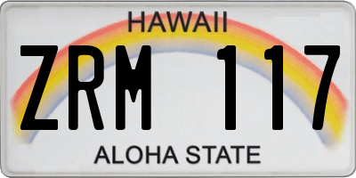 HI license plate ZRM117