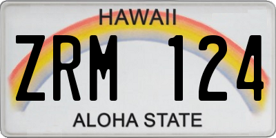 HI license plate ZRM124