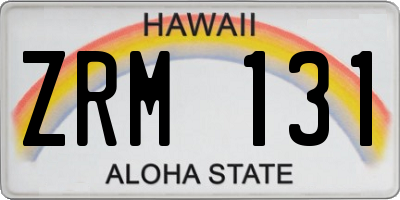 HI license plate ZRM131
