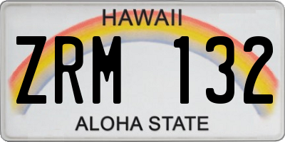 HI license plate ZRM132