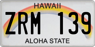 HI license plate ZRM139