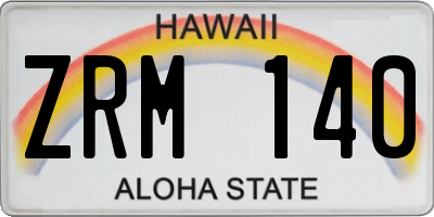HI license plate ZRM140