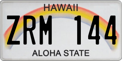 HI license plate ZRM144