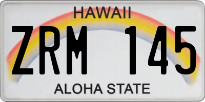 HI license plate ZRM145