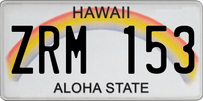 HI license plate ZRM153