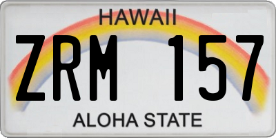 HI license plate ZRM157