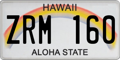HI license plate ZRM160