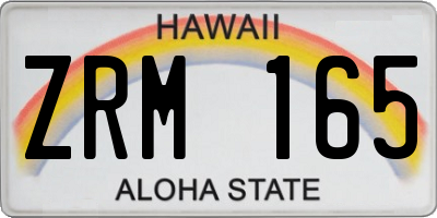 HI license plate ZRM165