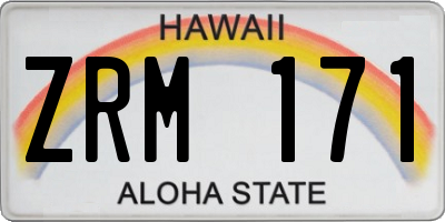HI license plate ZRM171