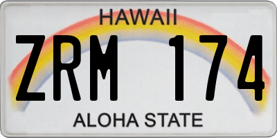HI license plate ZRM174