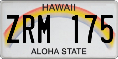 HI license plate ZRM175