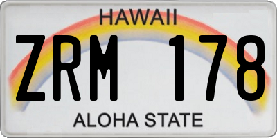 HI license plate ZRM178